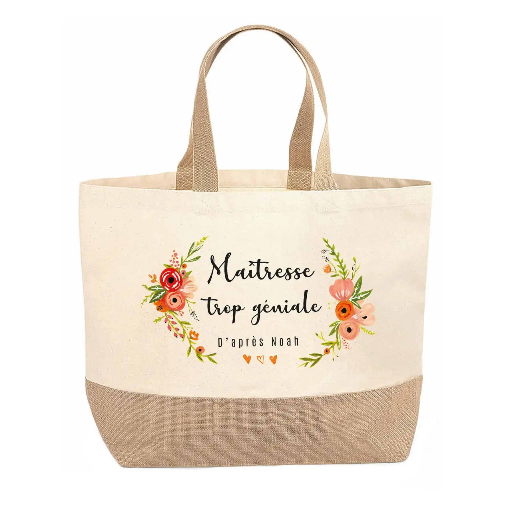 Sac shopping – Couronne de fleurs oranges – Image 3