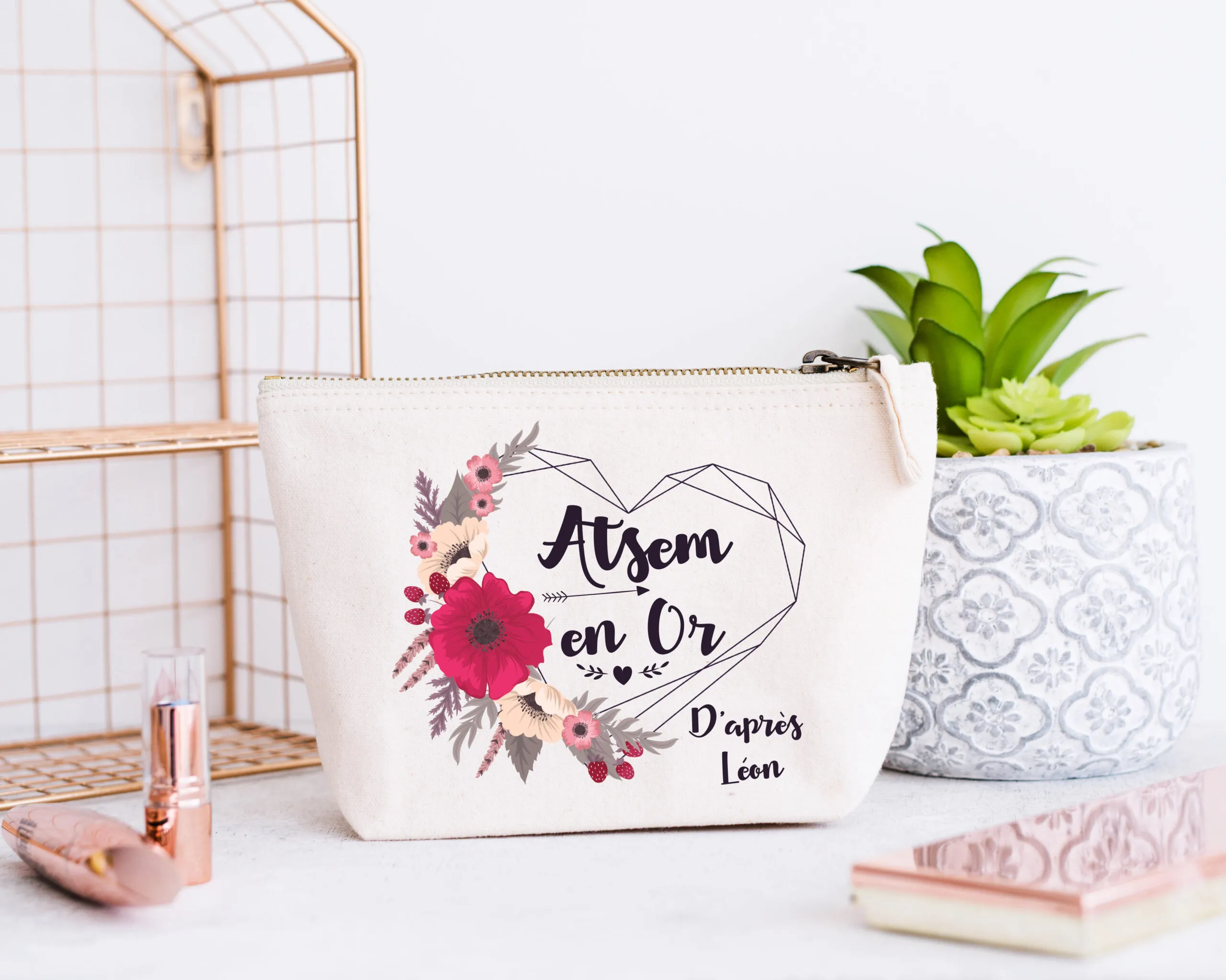 Trousse unie – Cœur Fleuri – Image 2