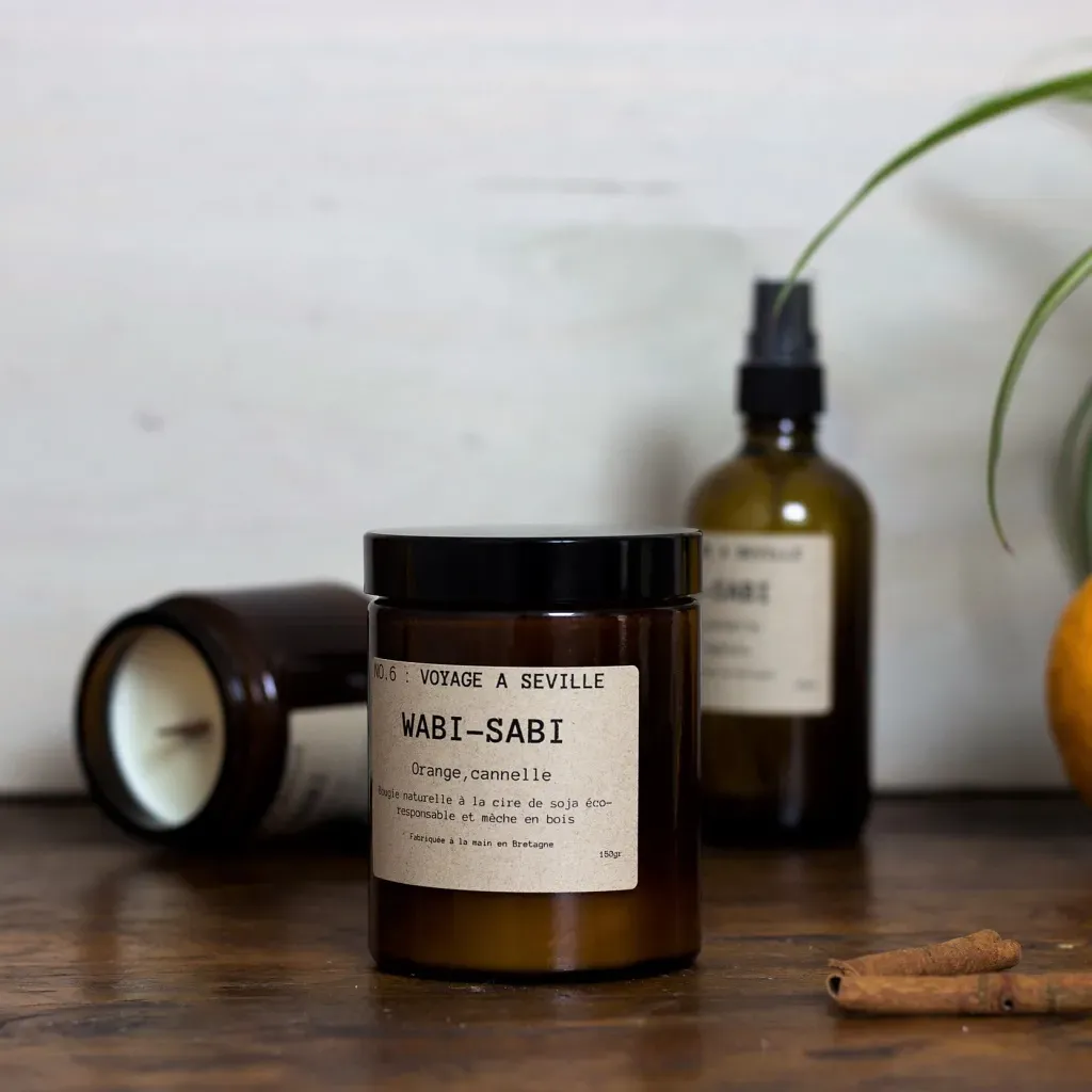 Bougie parfumée Wabi-Sabi N°06 Voyage à Séville 150g/40h