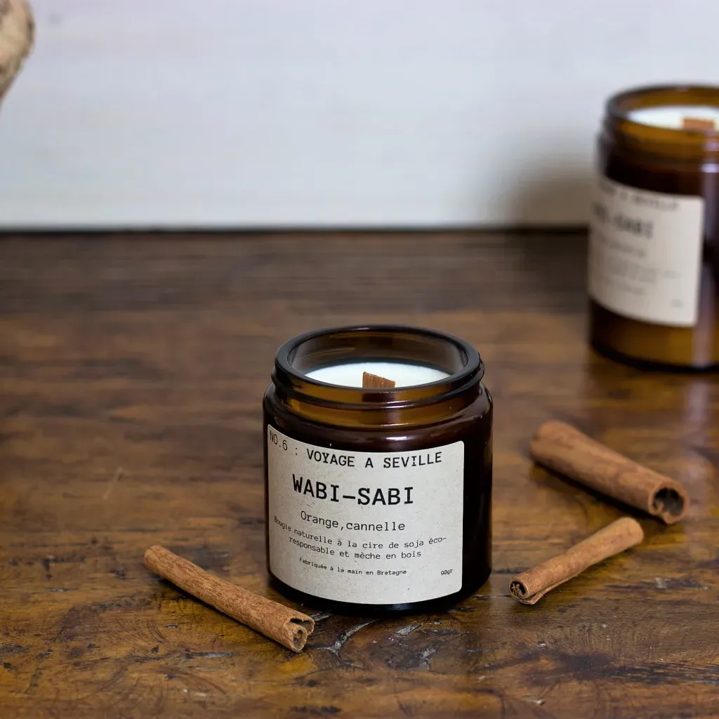Bougie parfumée Wabi-Sabi N°06 Voyage à Séville 90g/25h
